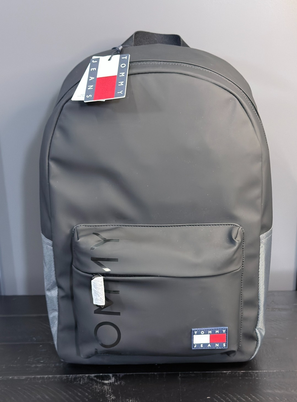 Tommy Jeans Black Gray Backpack Laptop Bag NWT